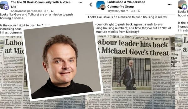 Medway Council Cabinet member uses anonymous account to push political points